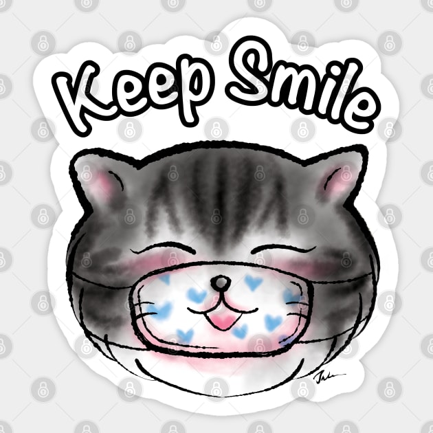 Keep smile cat Sticker by juliewu